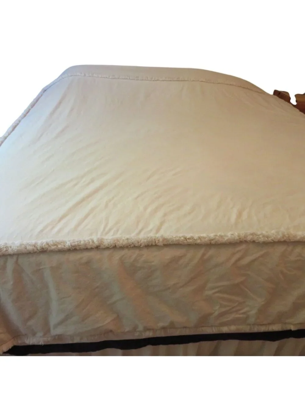 Vintage Full/Queen Cotton Duvet Cover Chenille Fringe Detail Zip 90